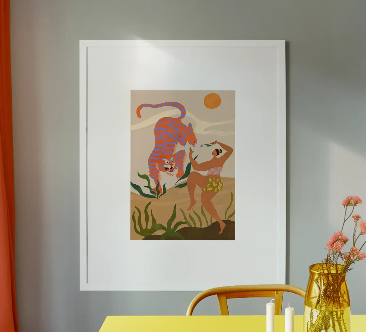 La danza del coraggio poster con telaio in legno da Yorke Studio