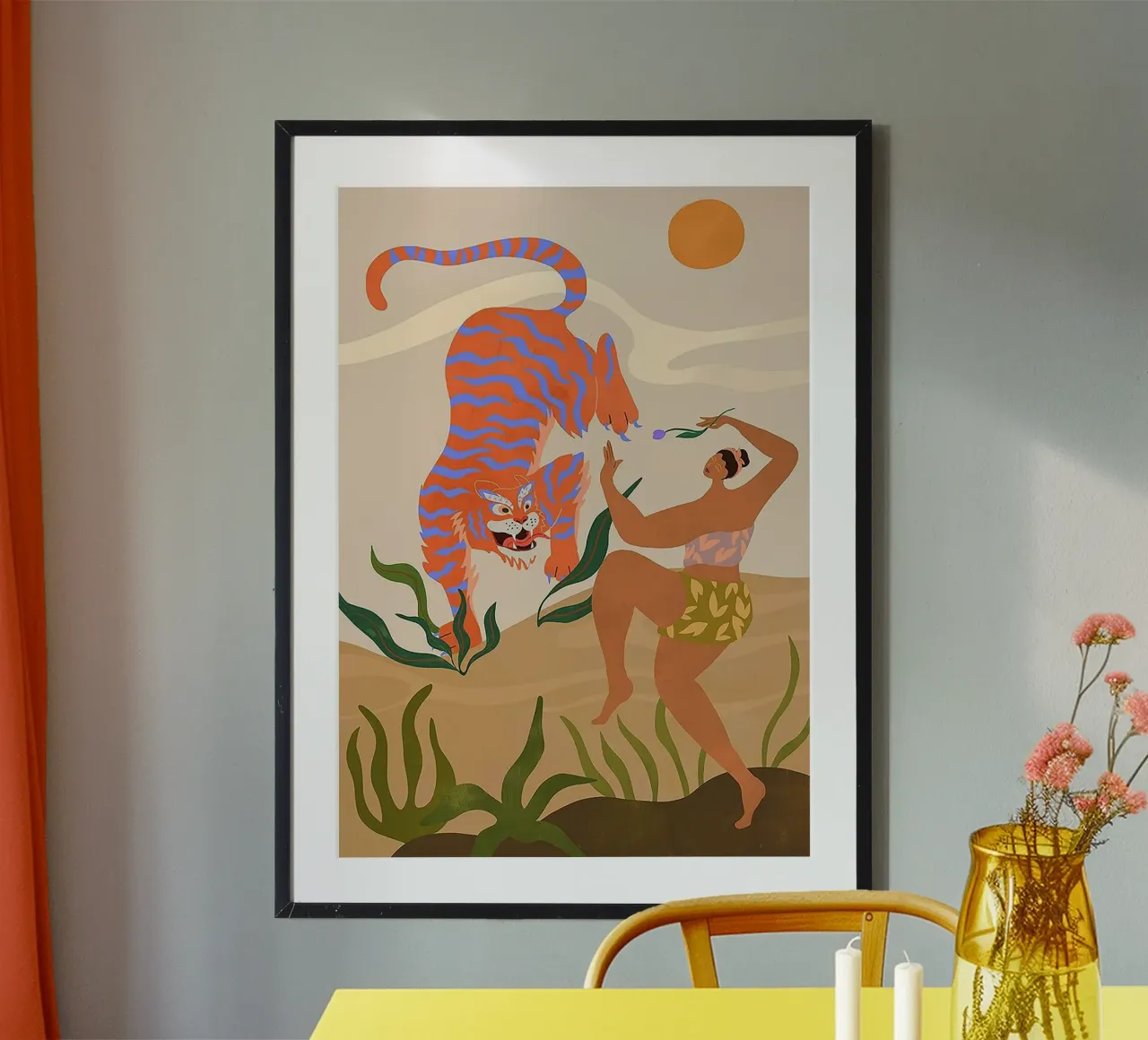 La danza del coraggio poster con telaio in legno da Yorke Studio