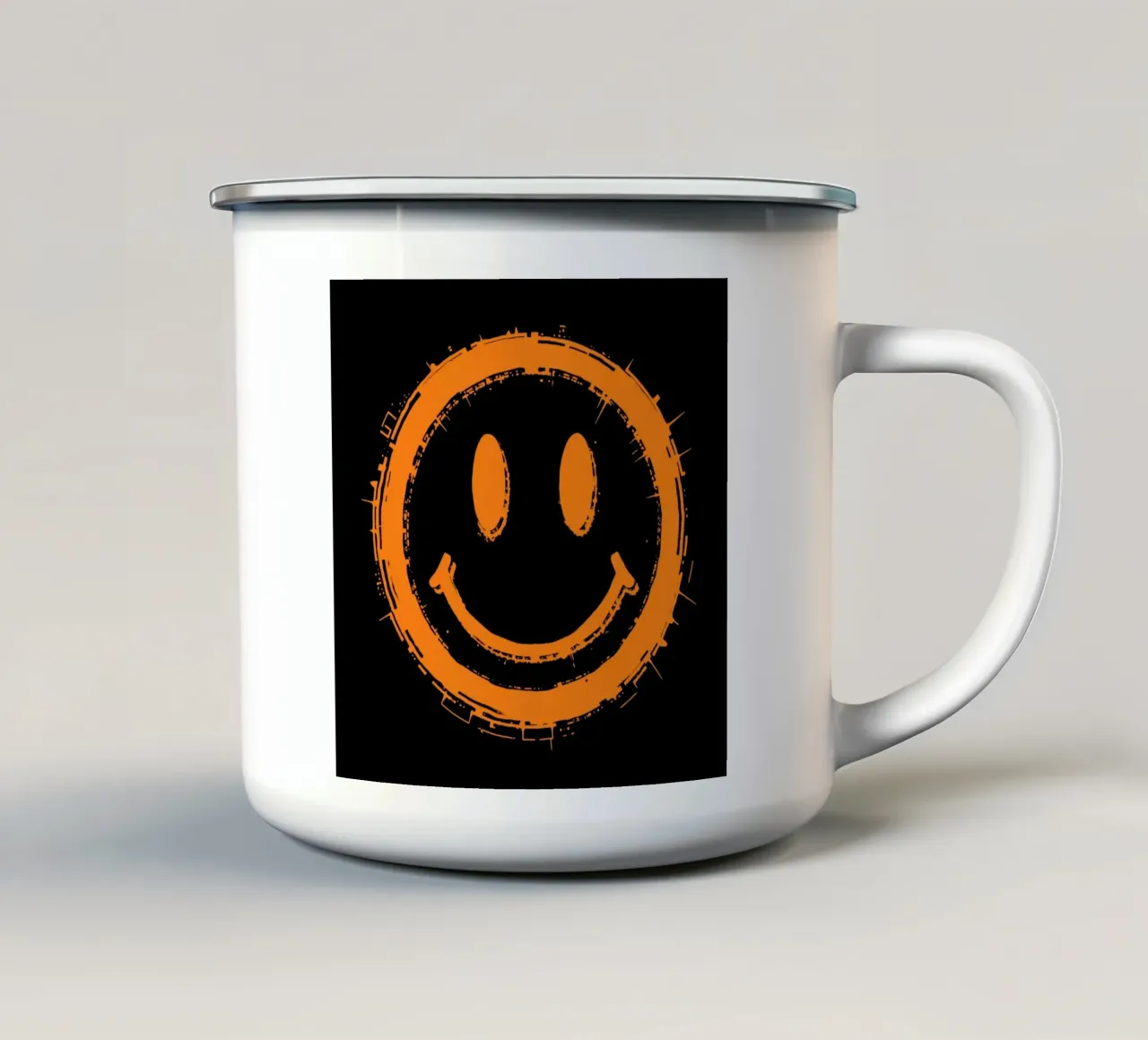 Emoji_StilA_orange3 tazza in smalto da AI-Portraits by LK