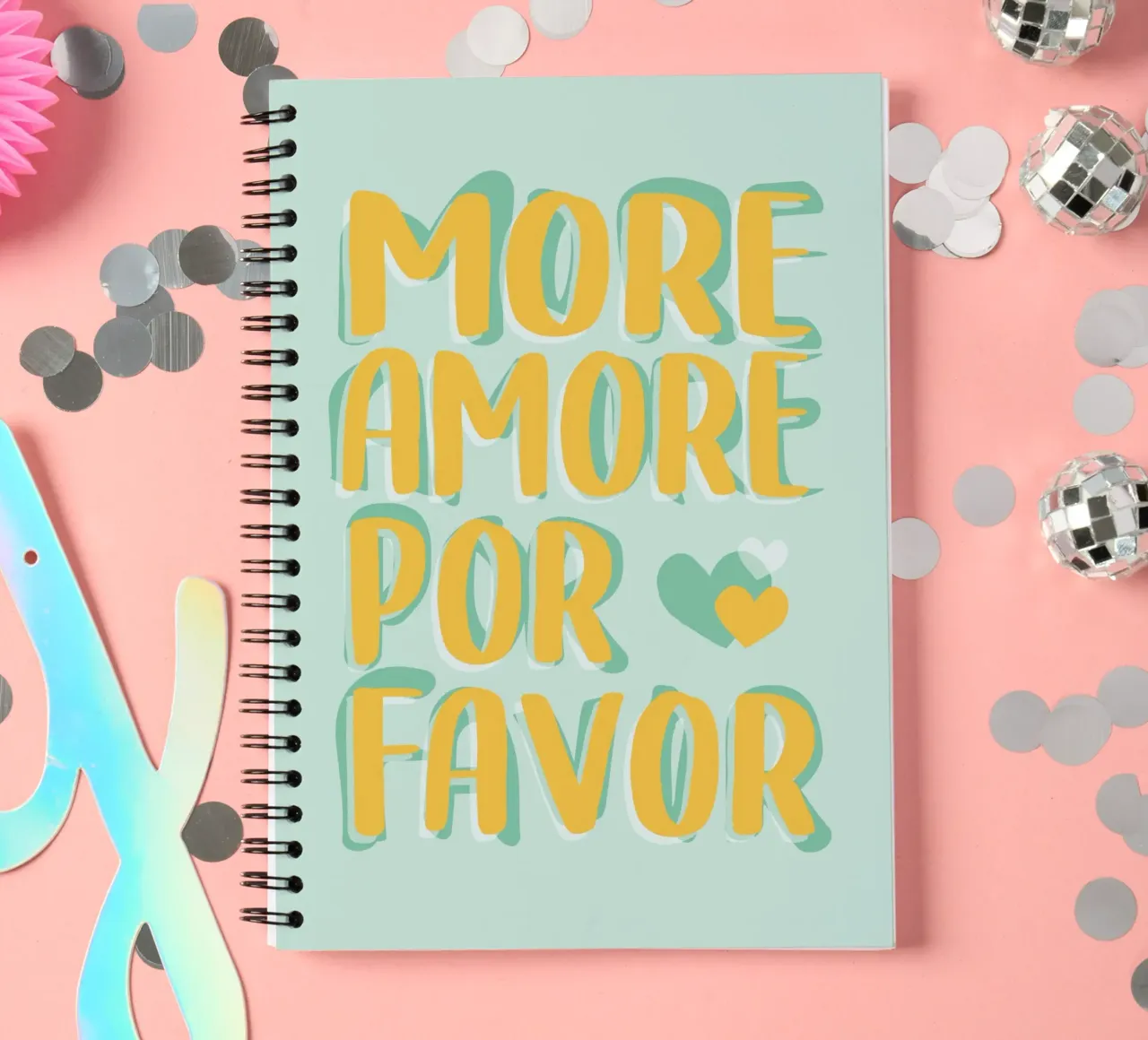 Mehr Amore por Favore - Minzgelb Ringbuch von Malou-Studio