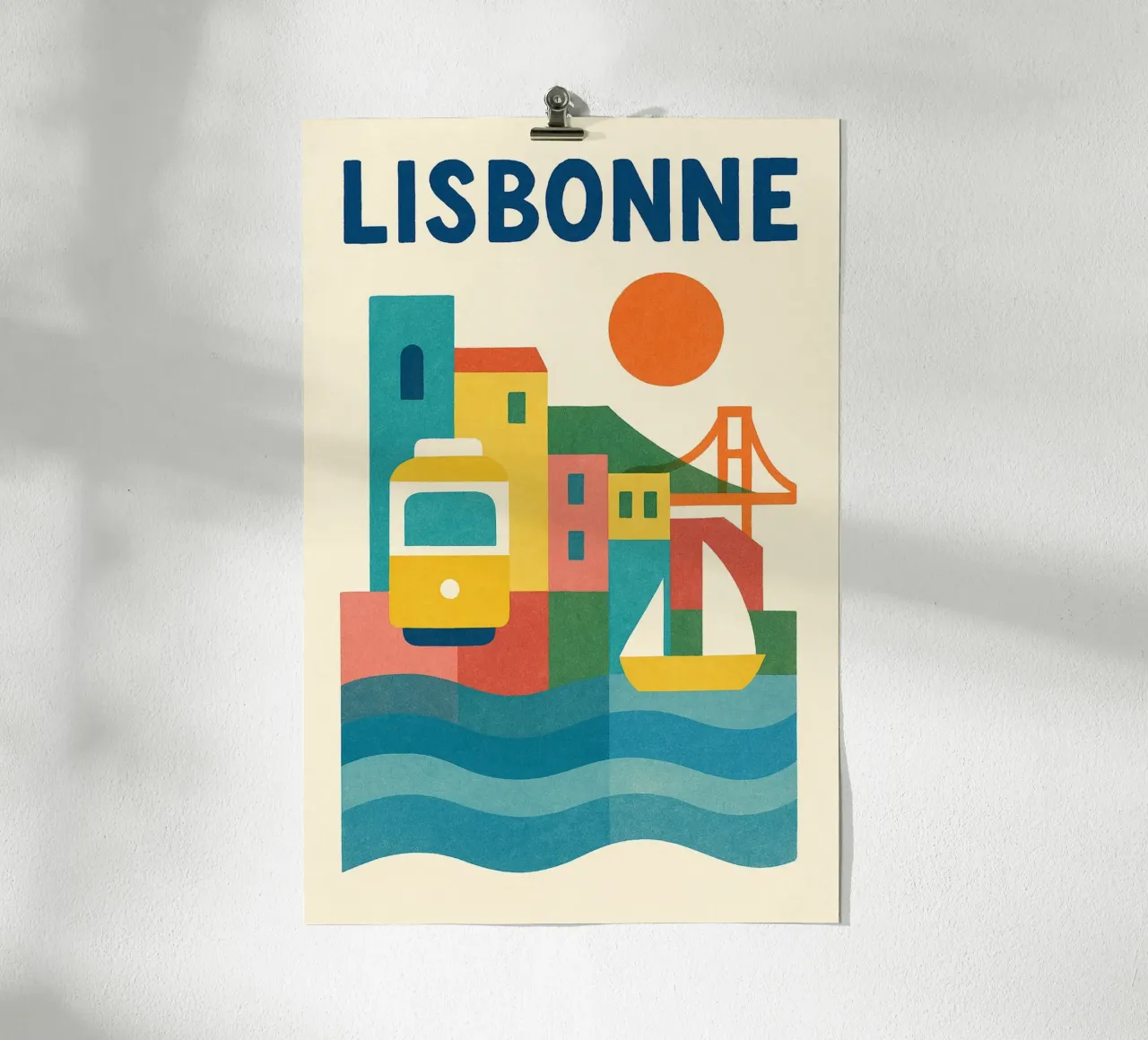 Poster d'epoca di Lisbona - tram giallo e fascino portoghese poster da JETLAG | affiches voyage