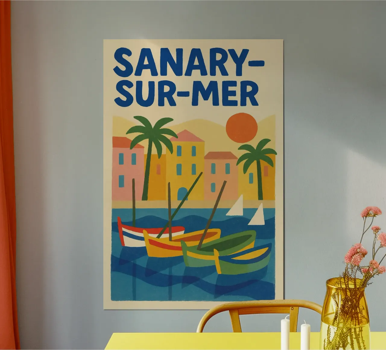 Poster d'epoca Sanary-sur-Mer poster con telaio in plastica da JETLAG | affiches voyage