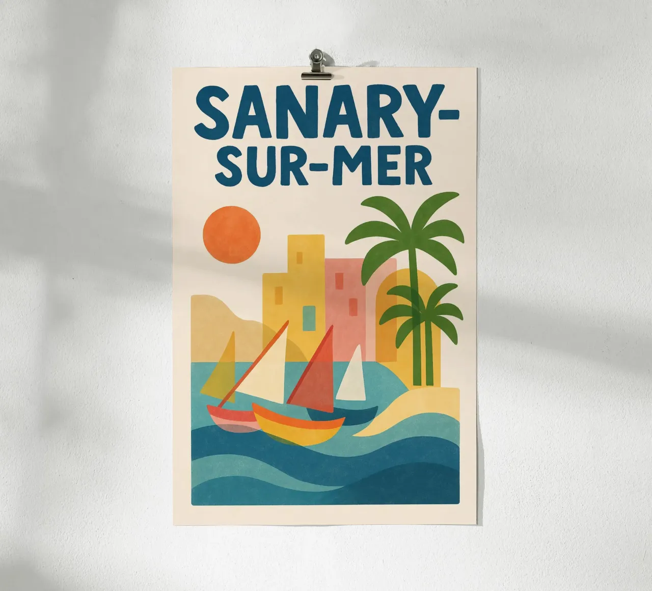 Poster retrò Sanary-sur-Mer poster da JETLAG | affiches voyage