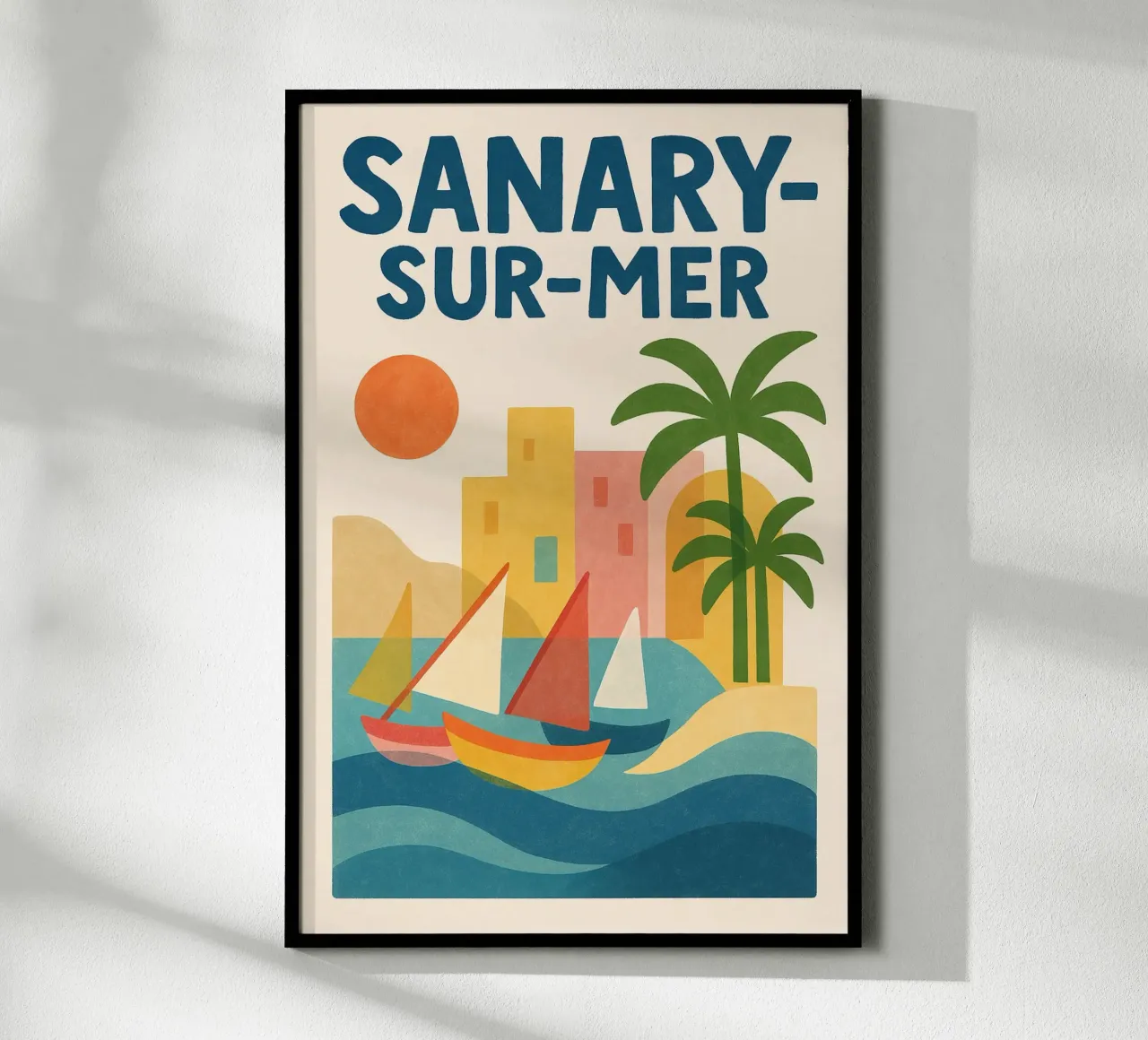 Poster retrò Sanary-sur-Mer poster da JETLAG | affiches voyage