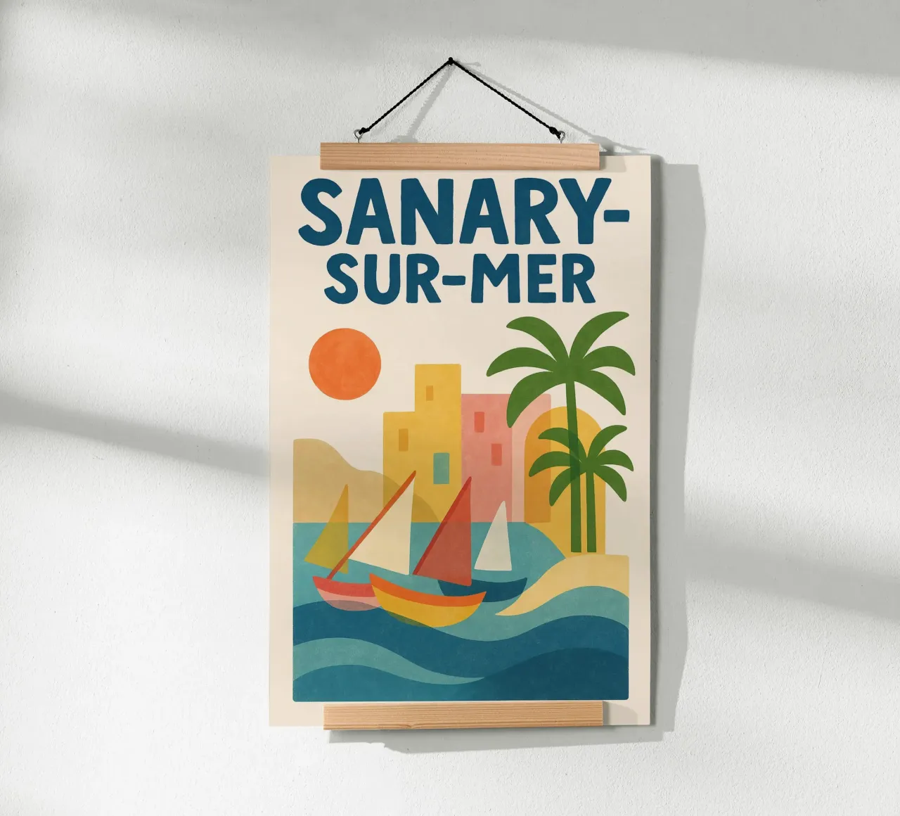 Poster retrò Sanary-sur-Mer poster da JETLAG | affiches voyage