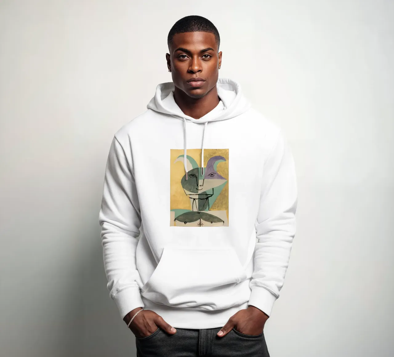 Animale astratto Picasso felpa con cappuccio da Günstiger Laden