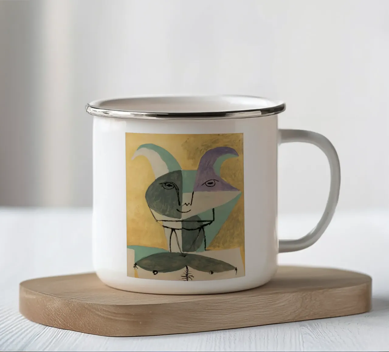 Animale astratto Picasso tazza in smalto da Günstiger Laden