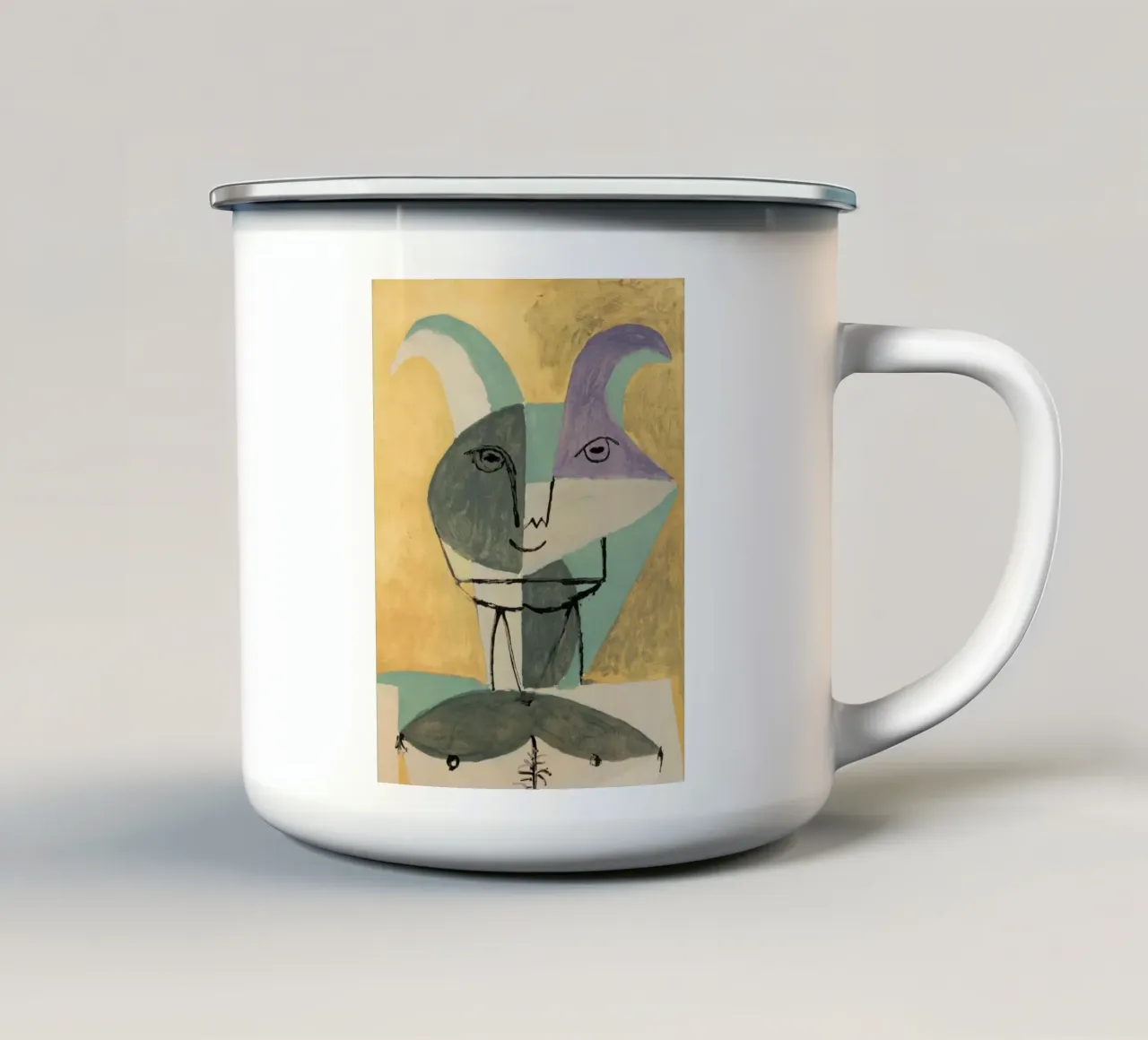 Animale astratto Picasso tazza in smalto da Günstiger Laden