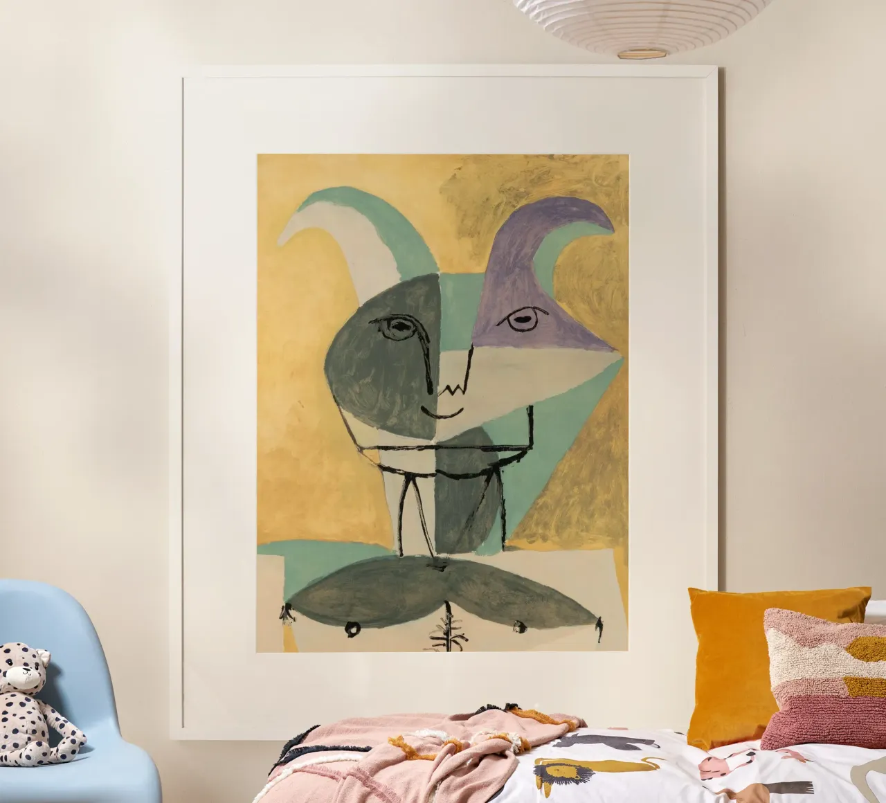 Animale astratto Picasso poster con telaio in legno da Günstiger Laden
