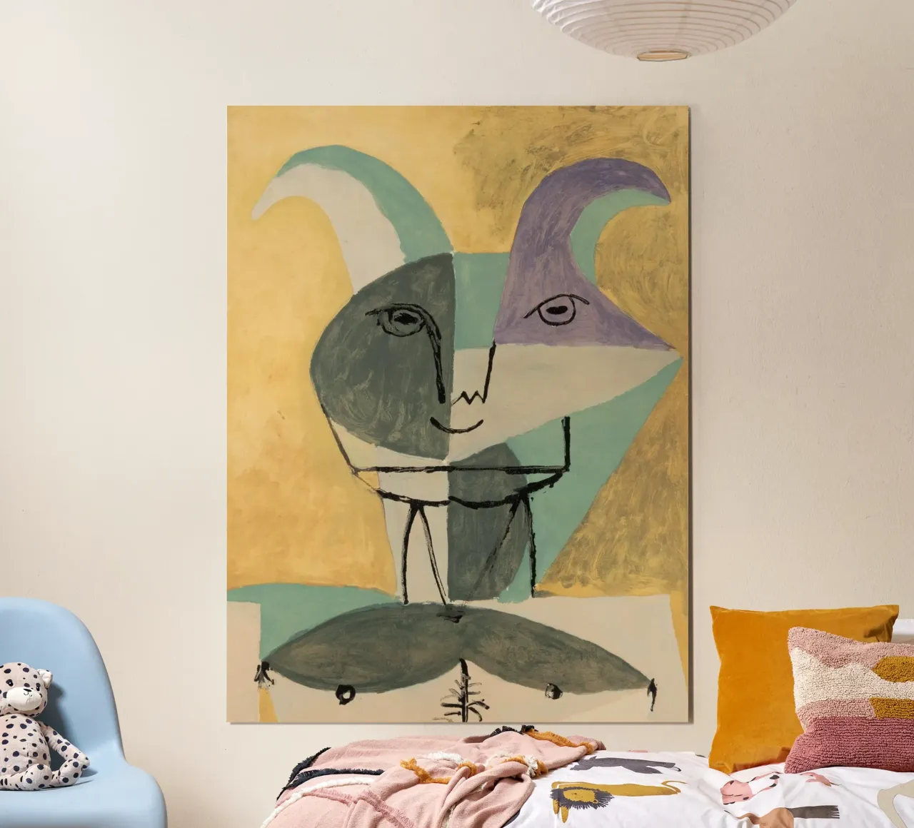Animale astratto Picasso poster con telaio in legno da Günstiger Laden