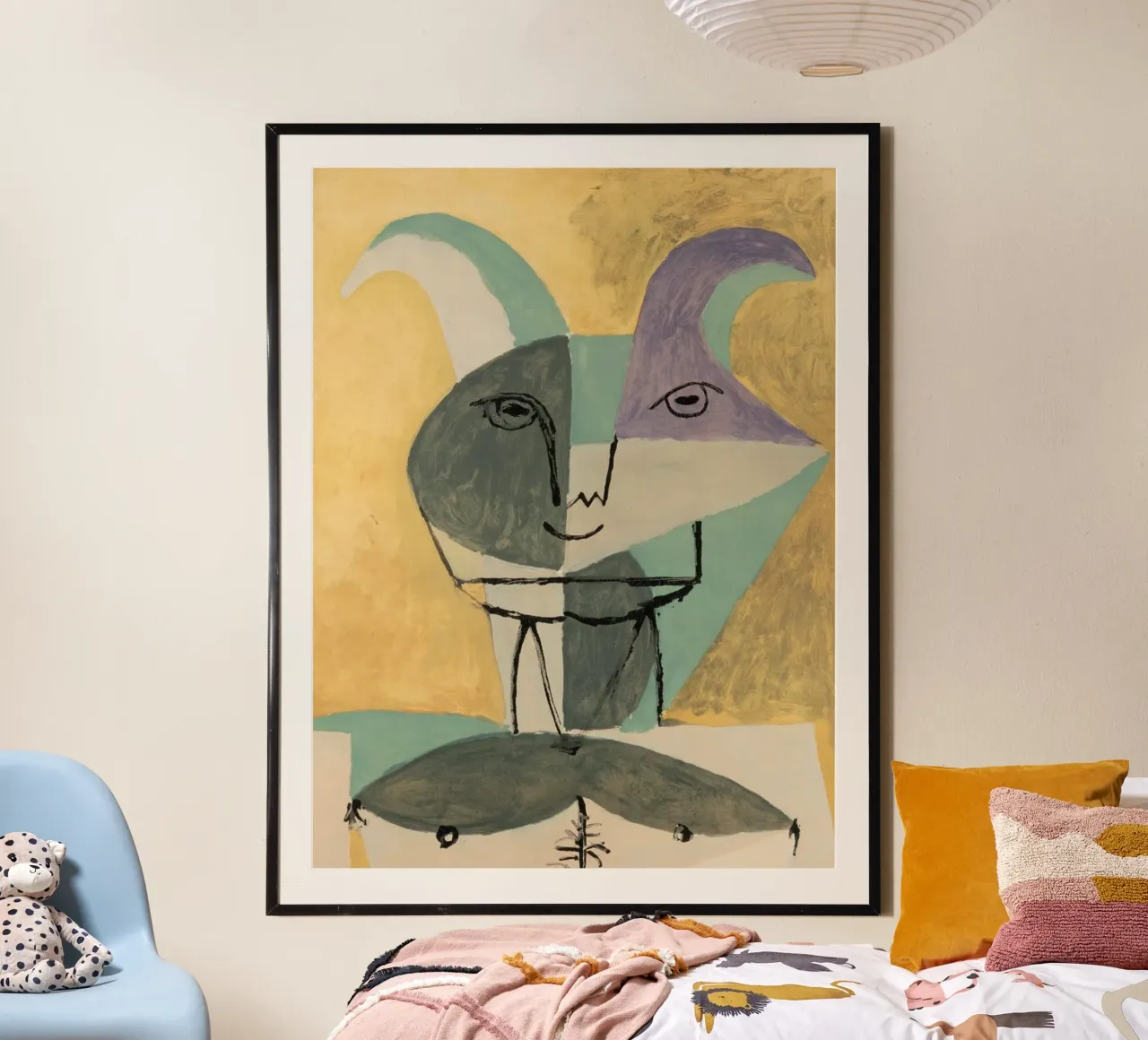Animale astratto Picasso poster con telaio in legno da Günstiger Laden