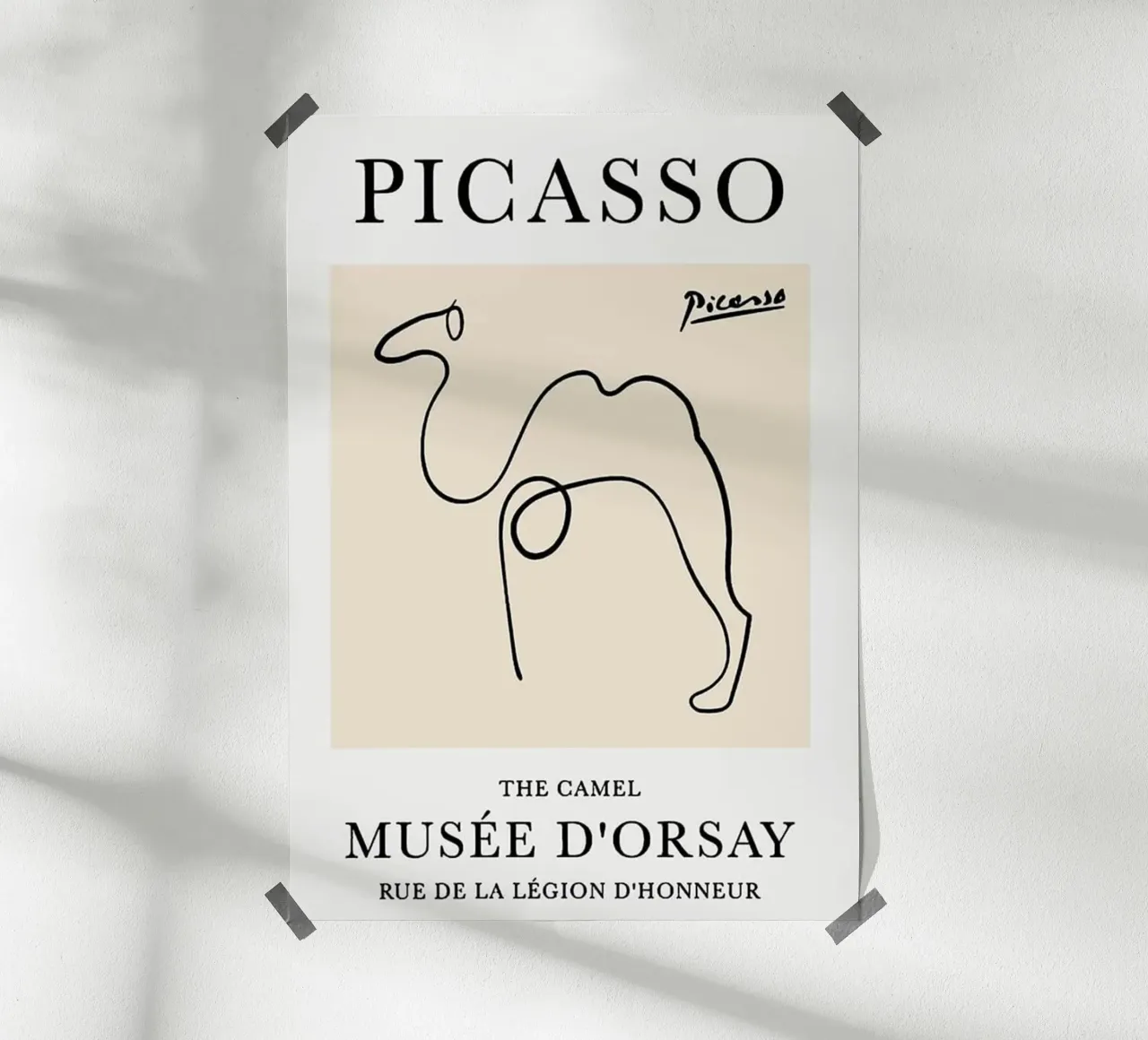 Picasso - The Camel poster con telaio in alluminio da Günstiger Laden