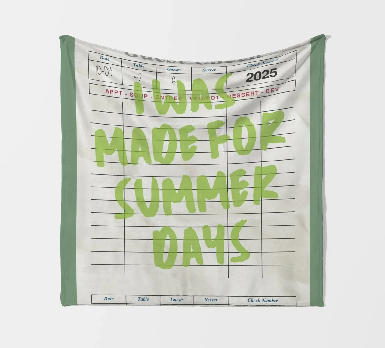 Made For Summer Days, Citazione retrò, Guest Check Art coperta in pile da dawnthesea