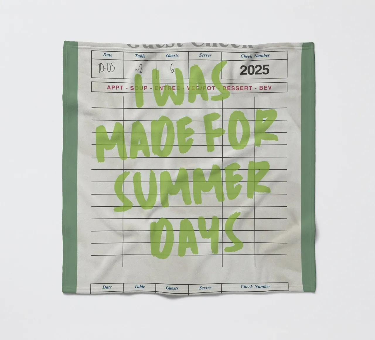 Made For Summer Days, Citazione retrò, Guest Check Art coperta in pile da dawnthesea