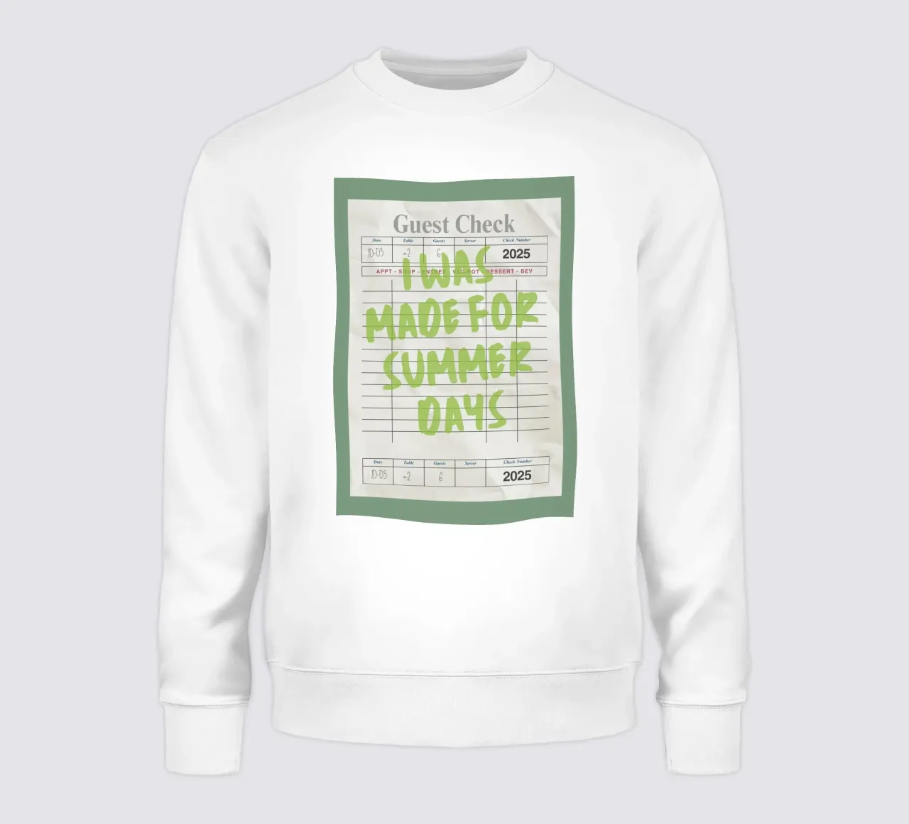 Made For Summer Days, Citazione retrò, Guest Check Art felpa da dawnthesea