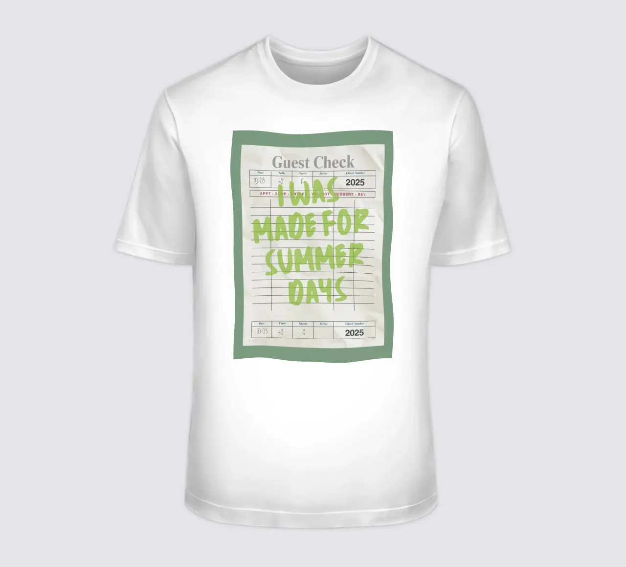 Made For Summer Days, Citazione retrò, Guest Check Art t-shirt da dawnthesea