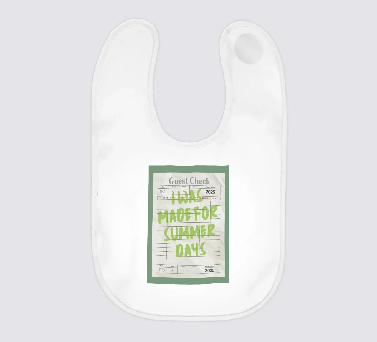Made For Summer Days, Citazione retrò, Guest Check Art bavaglino da dawnthesea