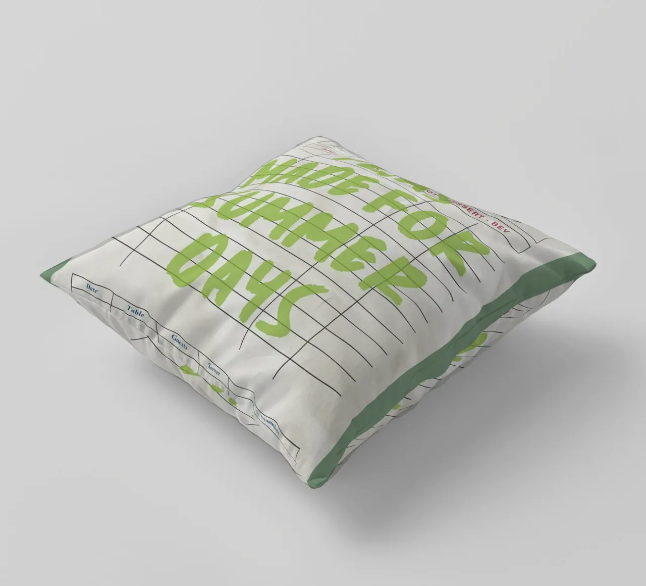 Made For Summer Days, Citazione retrò, Guest Check Art cuscino da dawnthesea