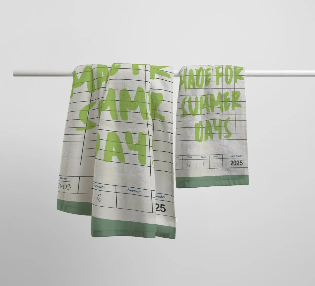Made For Summer Days, Citazione retrò, Guest Check Art asciugamano da bagno da dawnthesea