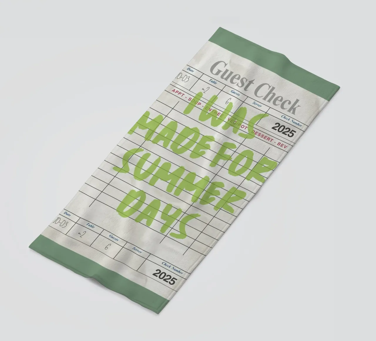 Made For Summer Days, Citazione retrò, Guest Check Art telo mare da dawnthesea