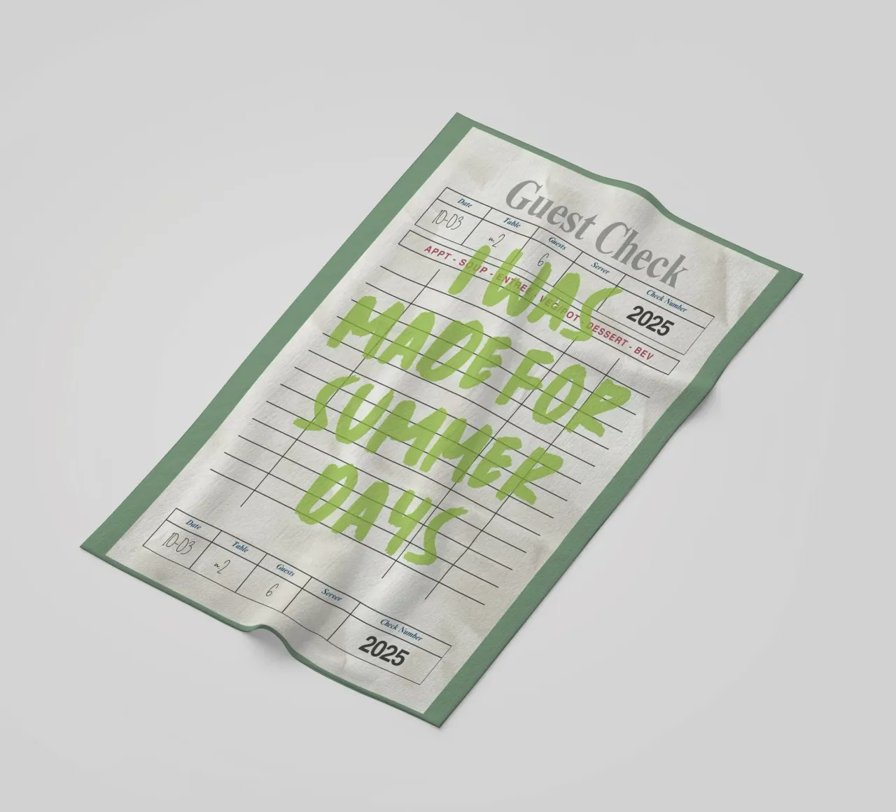 Made For Summer Days, Citazione retrò, Guest Check Art telo mare da dawnthesea