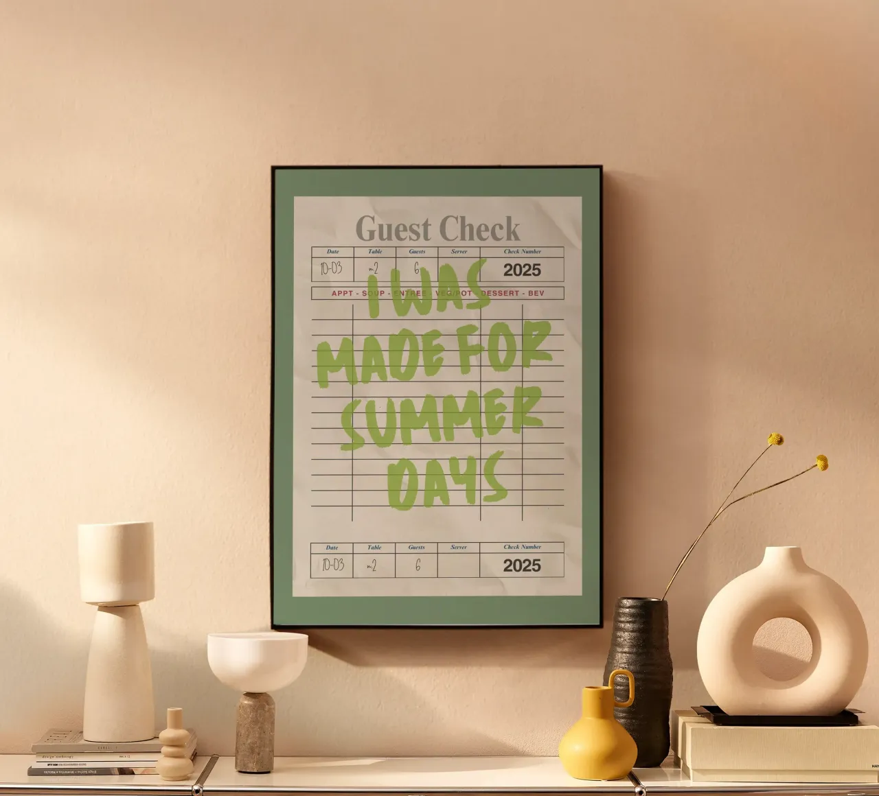 Made For Summer Days, Citazione retrò, Guest Check Art plexiglass da dawnthesea