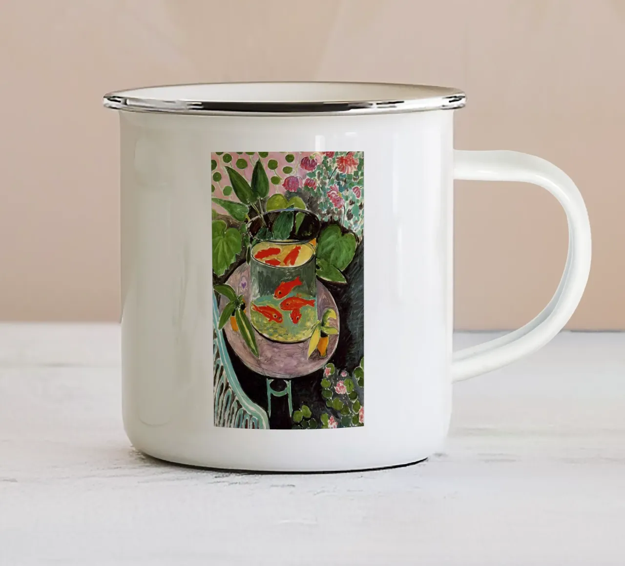 Pesce rosso Henri Matisse Poster tazza in smalto da DODOLAN STORE