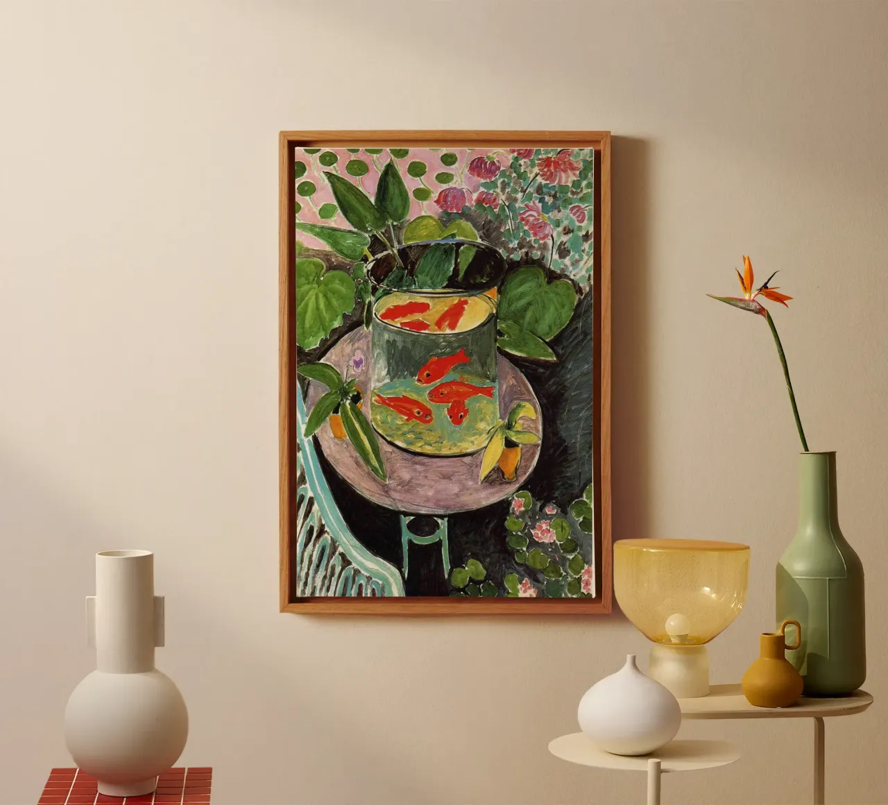Pesce rosso Henri Matisse Poster tela con Cornice a cassetta da DODOLAN STORE