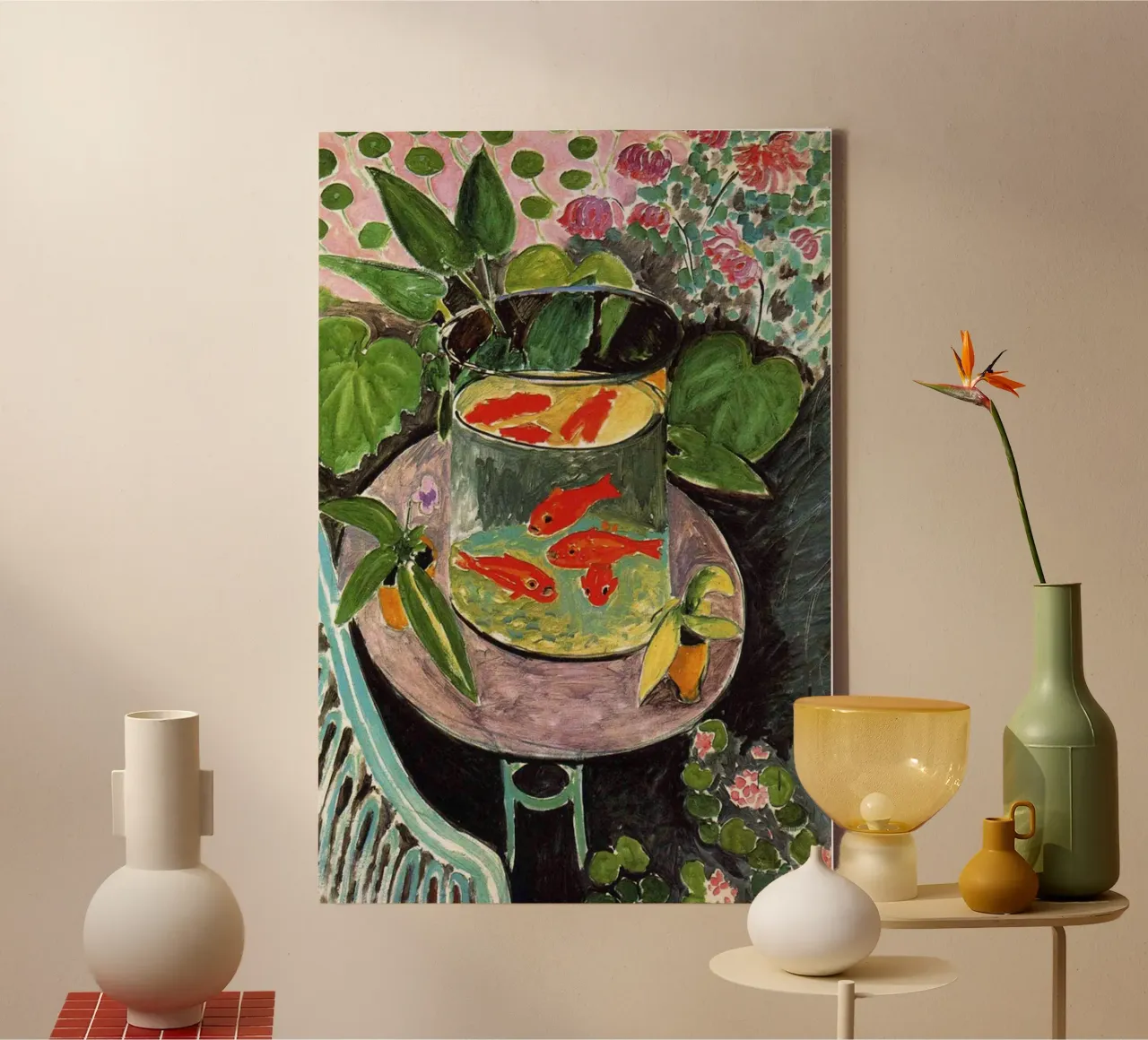 Pesce rosso Henri Matisse Poster tela con Cornice a cassetta da DODOLAN STORE