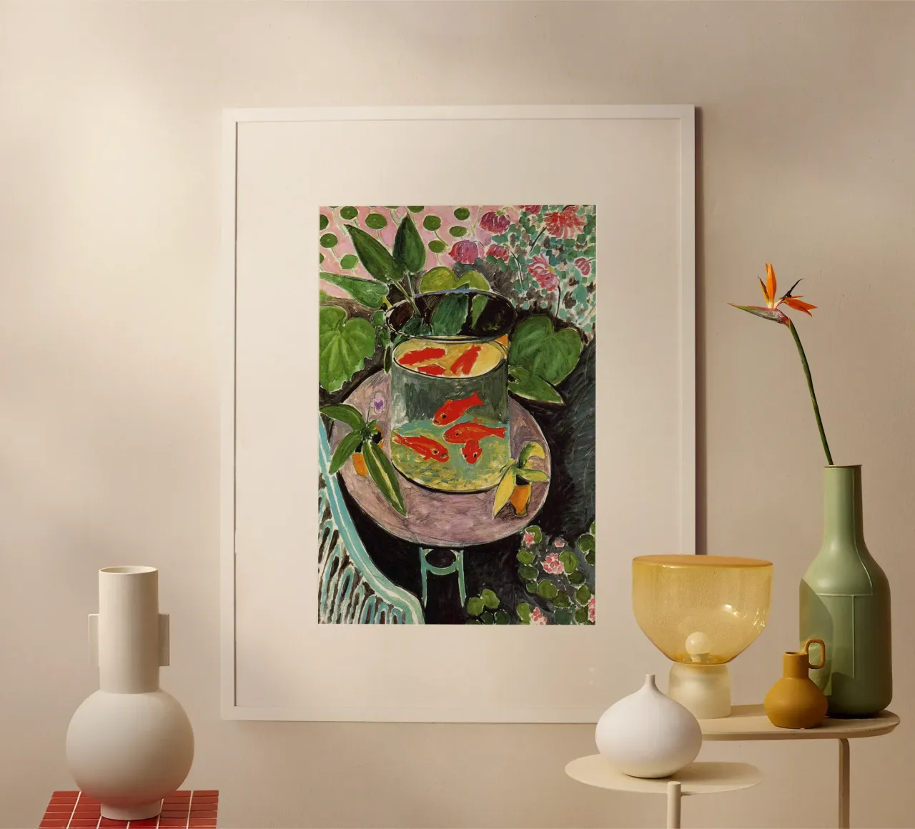 Pesce rosso Henri Matisse Poster poster con telaio in alluminio da DODOLAN STORE