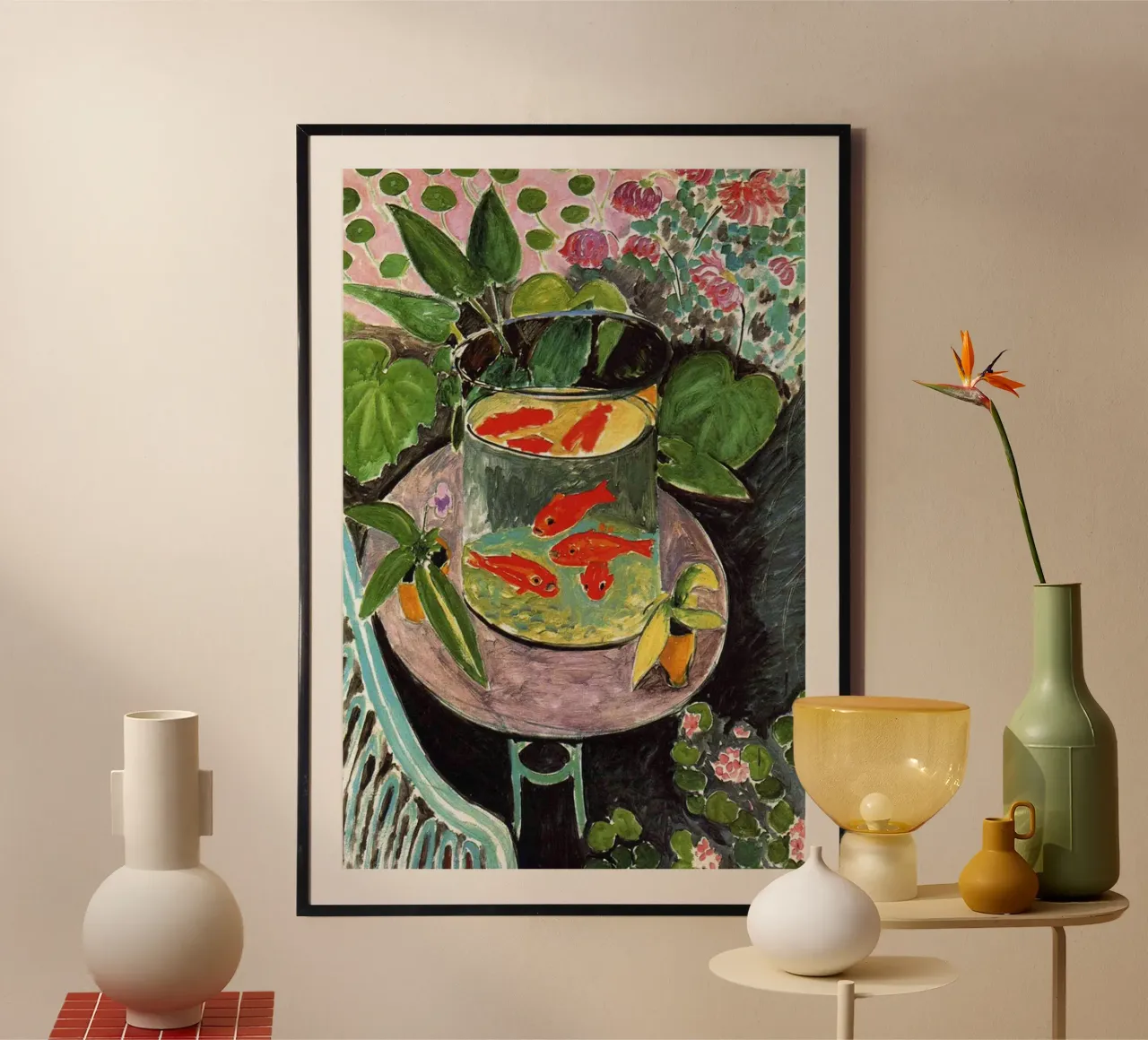 Pesce rosso Henri Matisse Poster poster con telaio in alluminio da DODOLAN STORE