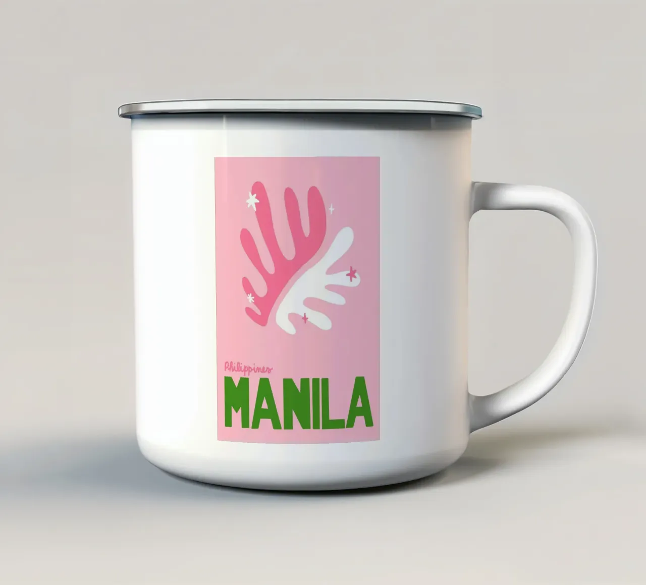 Manila Filippine, Viaggio Retrò, Stile Matisse tazza in smalto da dawnthesea