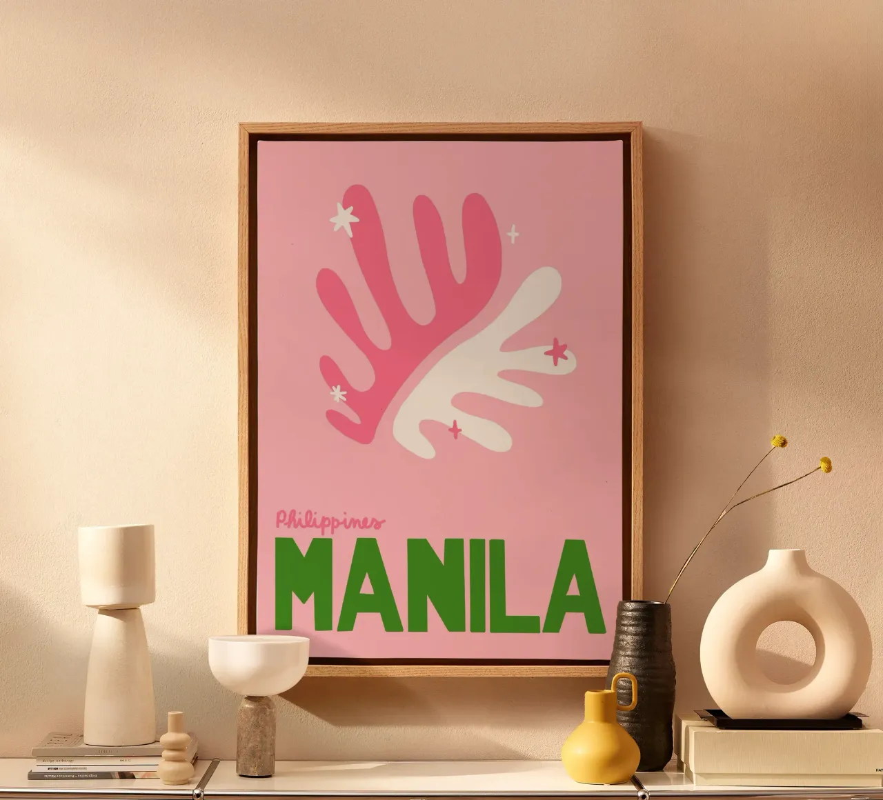 Manila Philippines, Retro Travel, Matisse Style canvas with Floater frame by dawnthesea