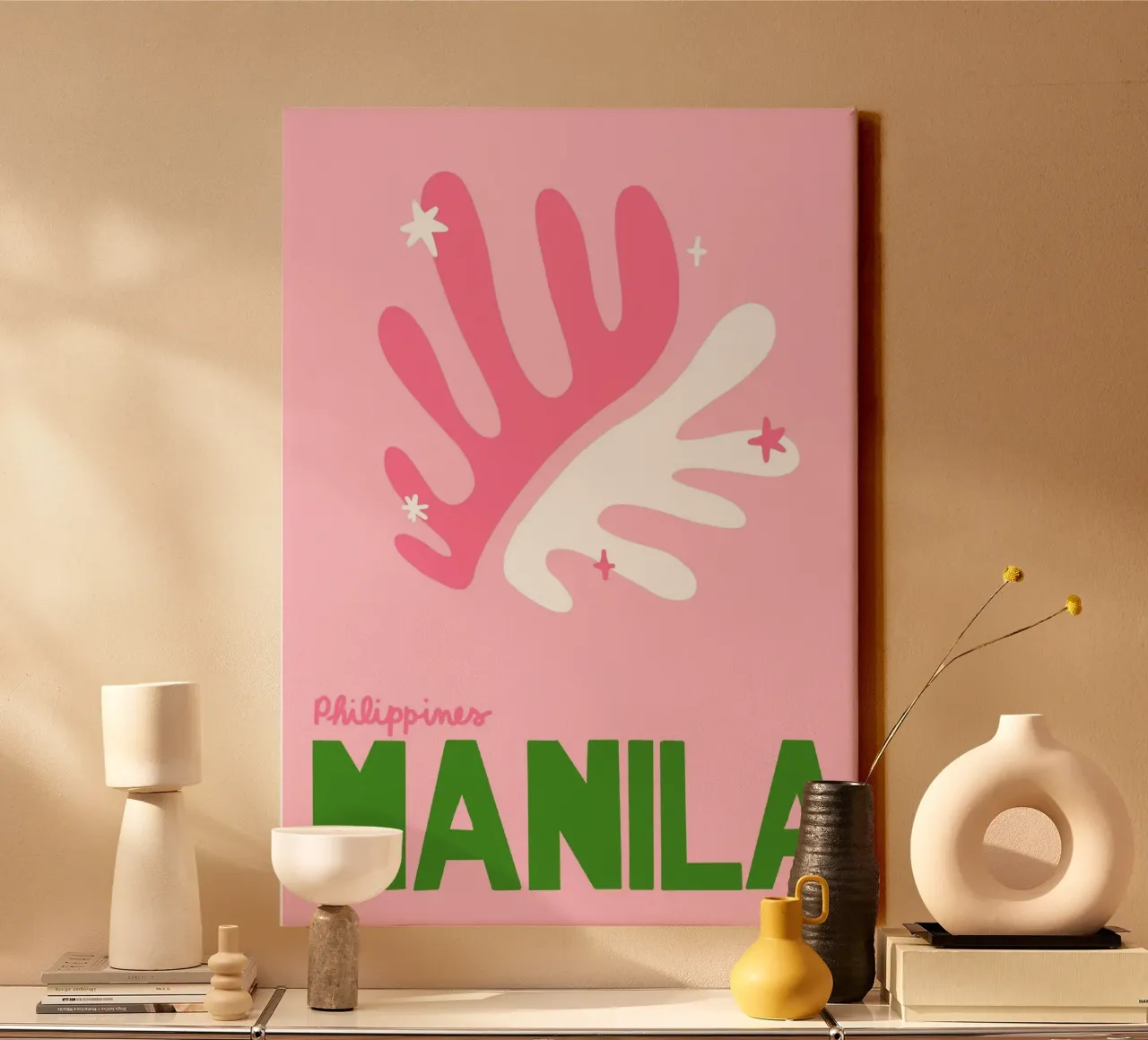 Manila Philippines, Retro Travel, Matisse Style canvas with Floater frame by dawnthesea