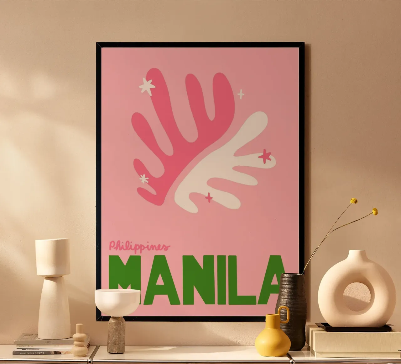Manila Filipinas, Viajes Retro, Estilo Matisse poster con marco de aluminio de dawnthesea