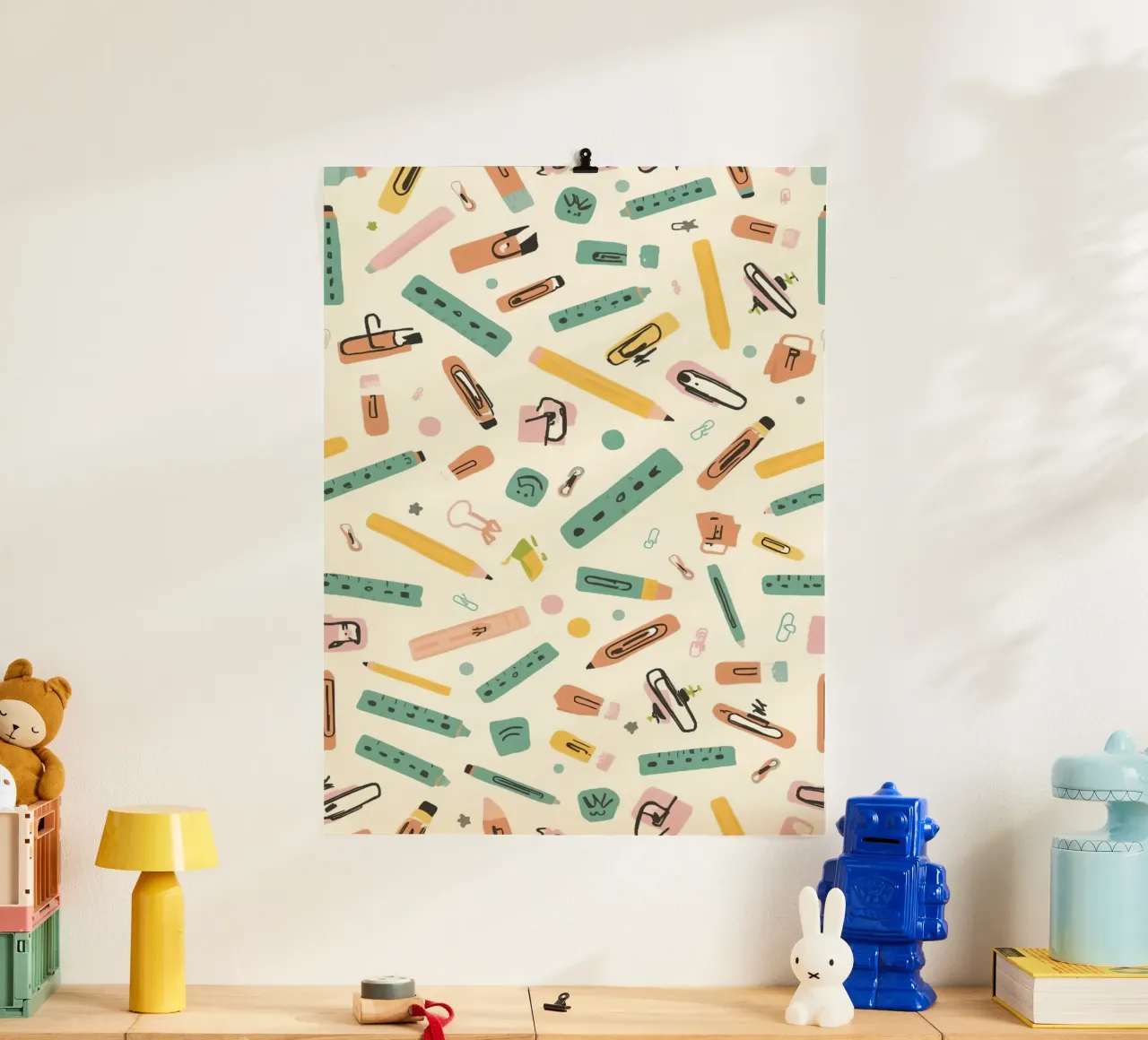 Journal créatif de l'étudiant - Back to School Vibes poster avec cadre en bois de DesignDoodle