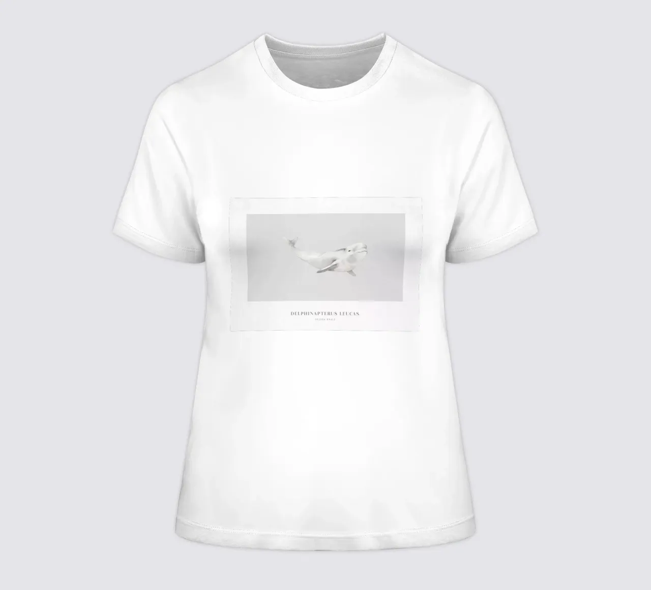 Boho Ocean 1 Beluga Whale women's fitted t-shirt by Boho Print Collection
