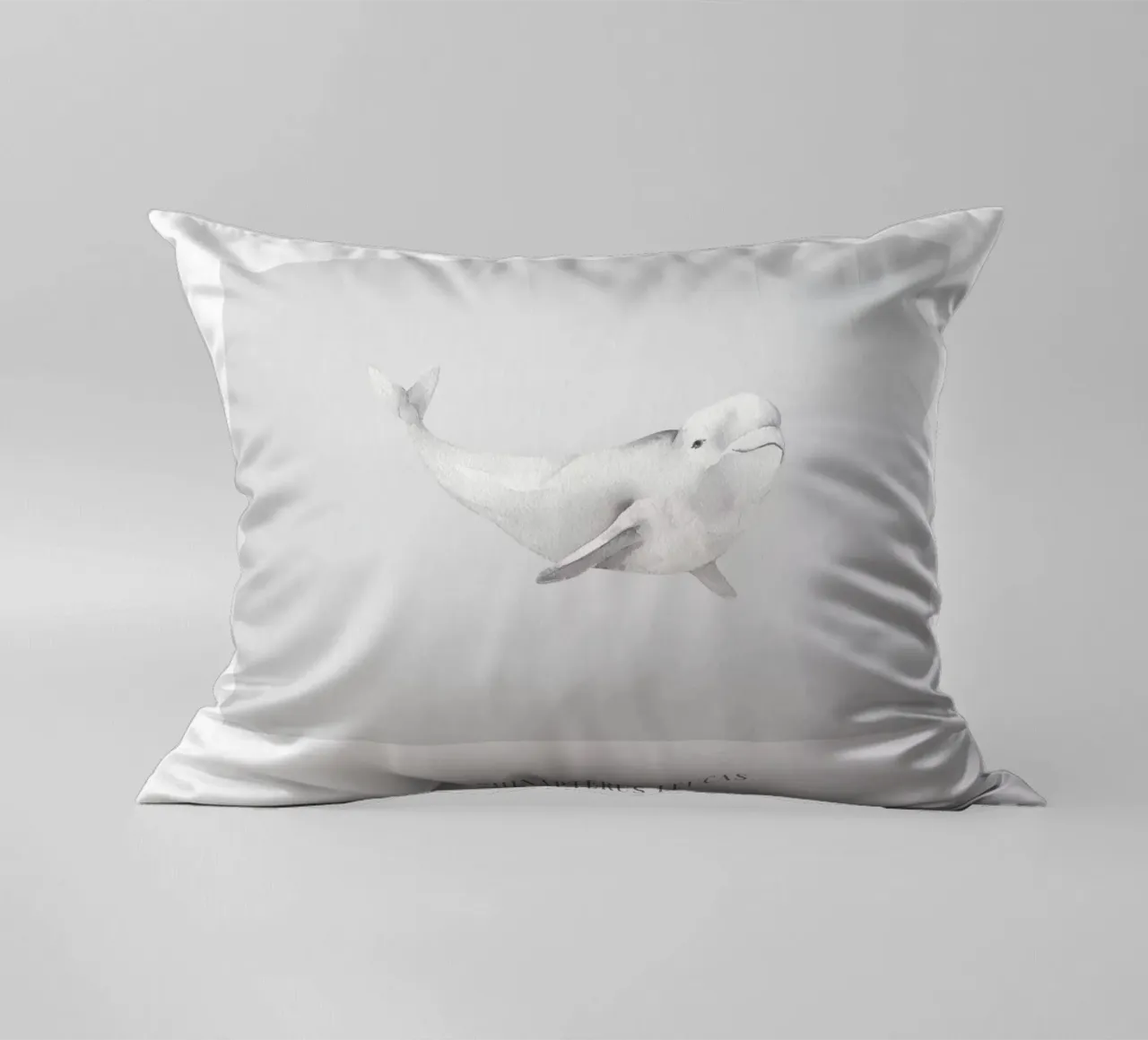 Boho Ocean 1 Beluga Whale cuscino da Boho Print Collection