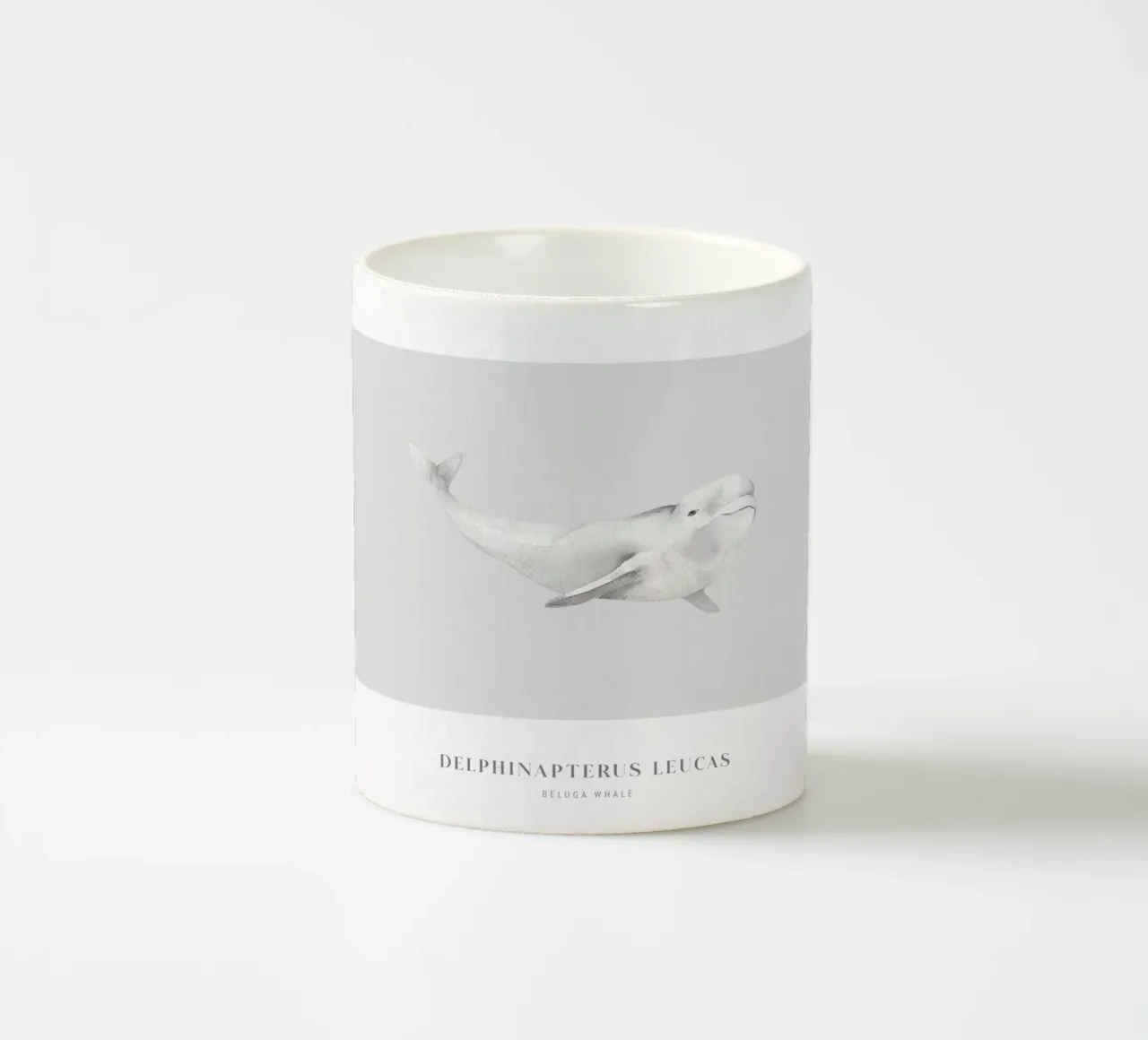 Boho Ocean 1 Beluga Whale tazza in ceramica da Boho Print Collection