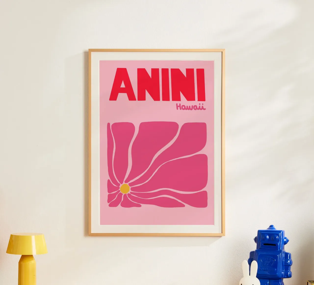 Anini Hawaii Poster, Retro Bloemsierkunst, Reizen poster van dawnthesea