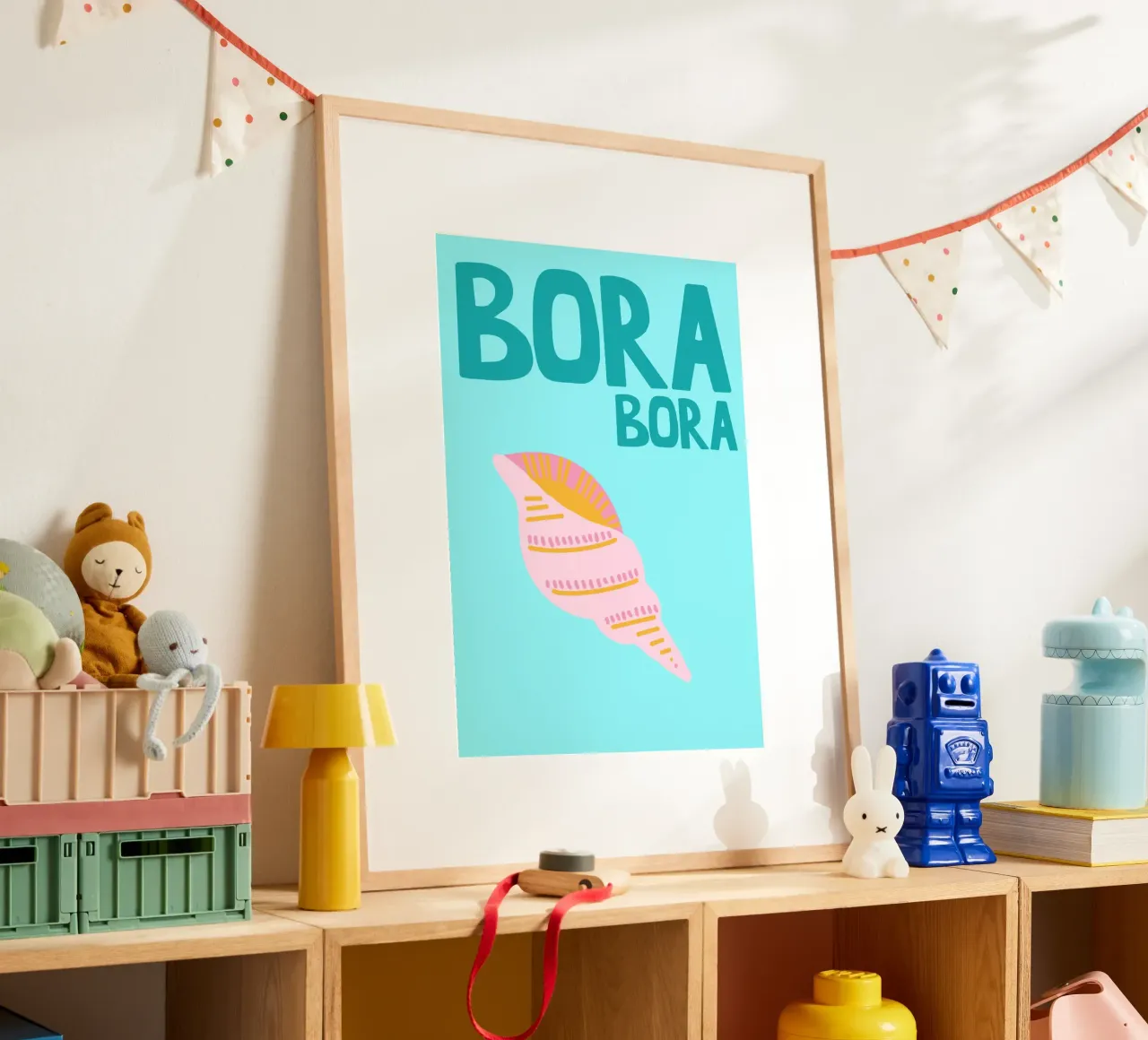 Poster di Bora Bora, conchiglia retrò, arte di viaggio poster da dawnthesea