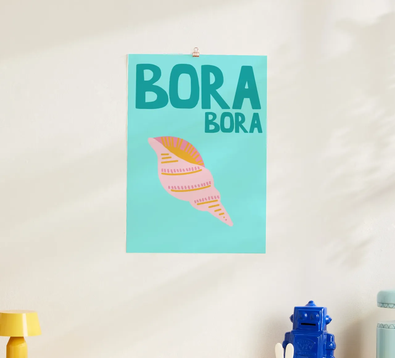 Poster di Bora Bora, conchiglia retrò, arte di viaggio poster da dawnthesea