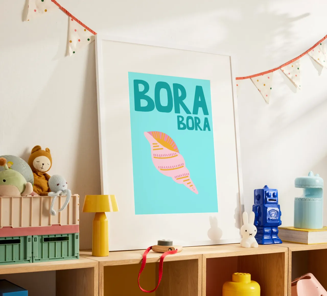 Poster di Bora Bora, conchiglia retrò, arte di viaggio poster da dawnthesea