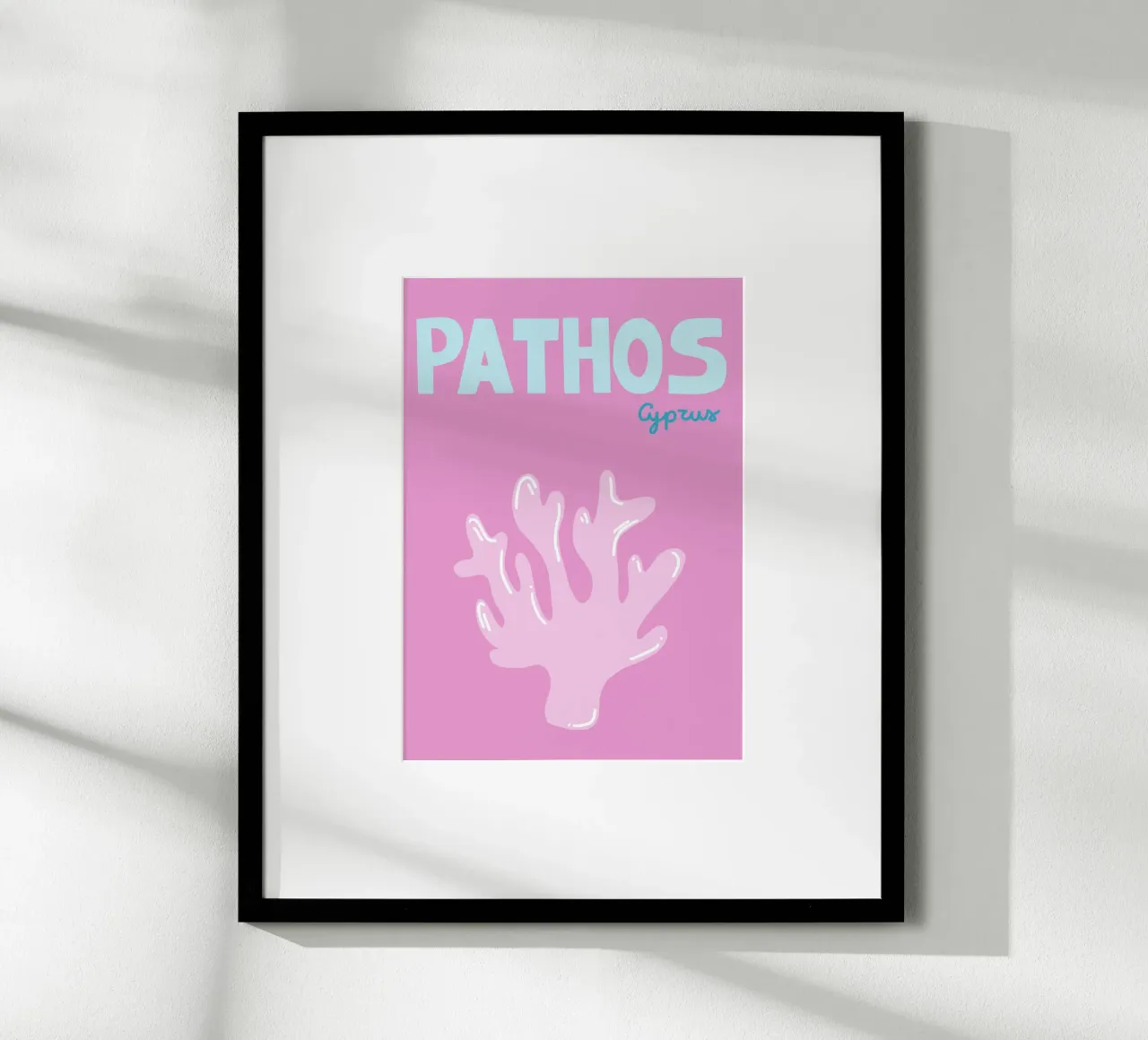 Poster Pathos Cipro, arte corallina retrò, viaggi poster da dawnthesea