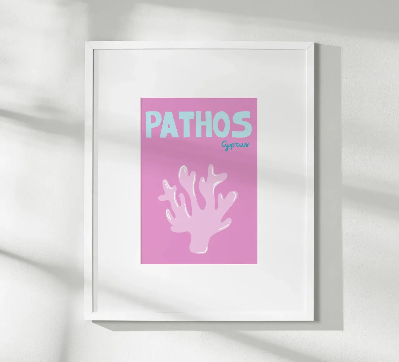 Poster Pathos Cipro, arte corallina retrò, viaggi poster da dawnthesea