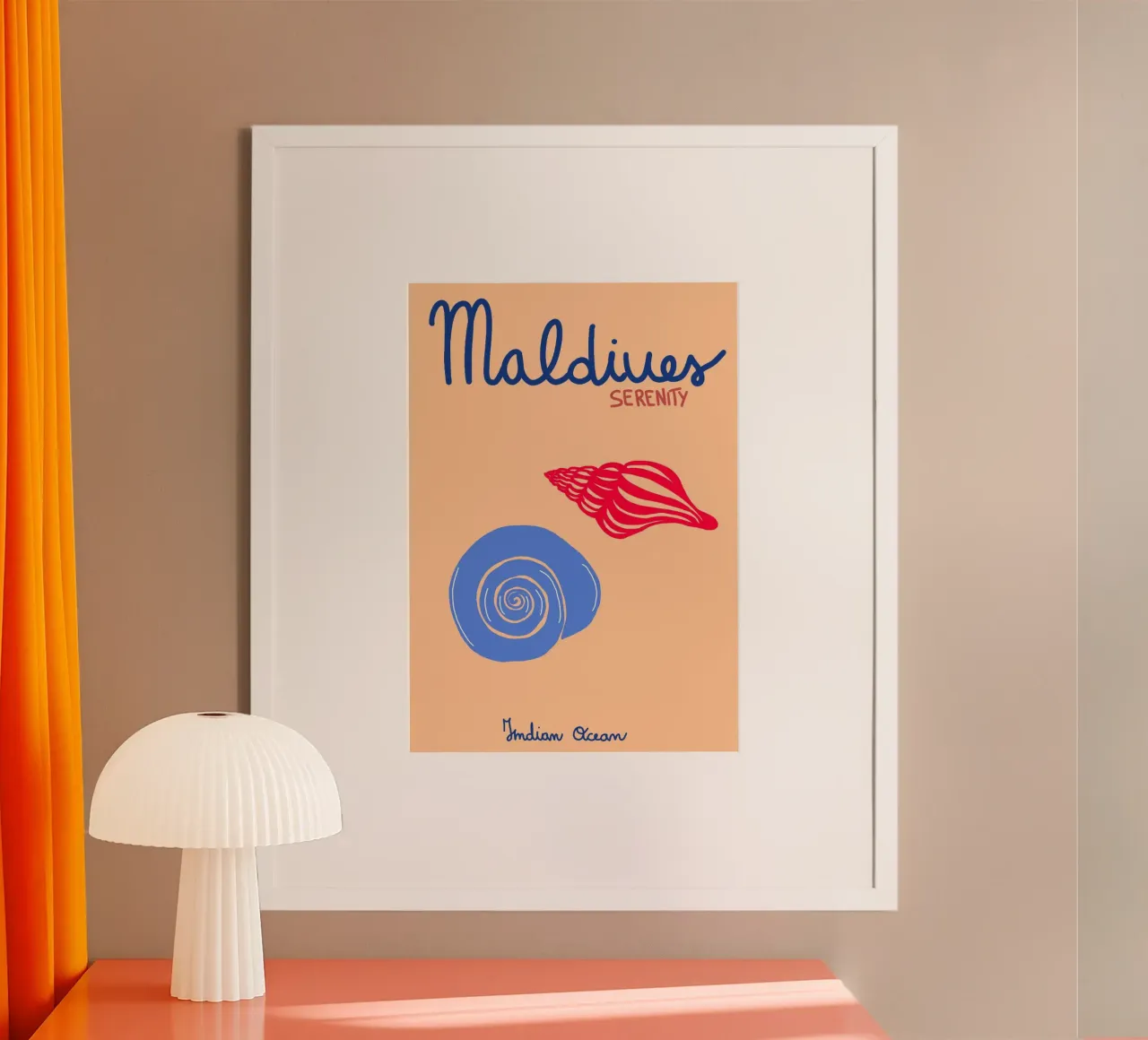 Poster Maldive Serenity, arte tropicale conchiglia poster da dawnthesea