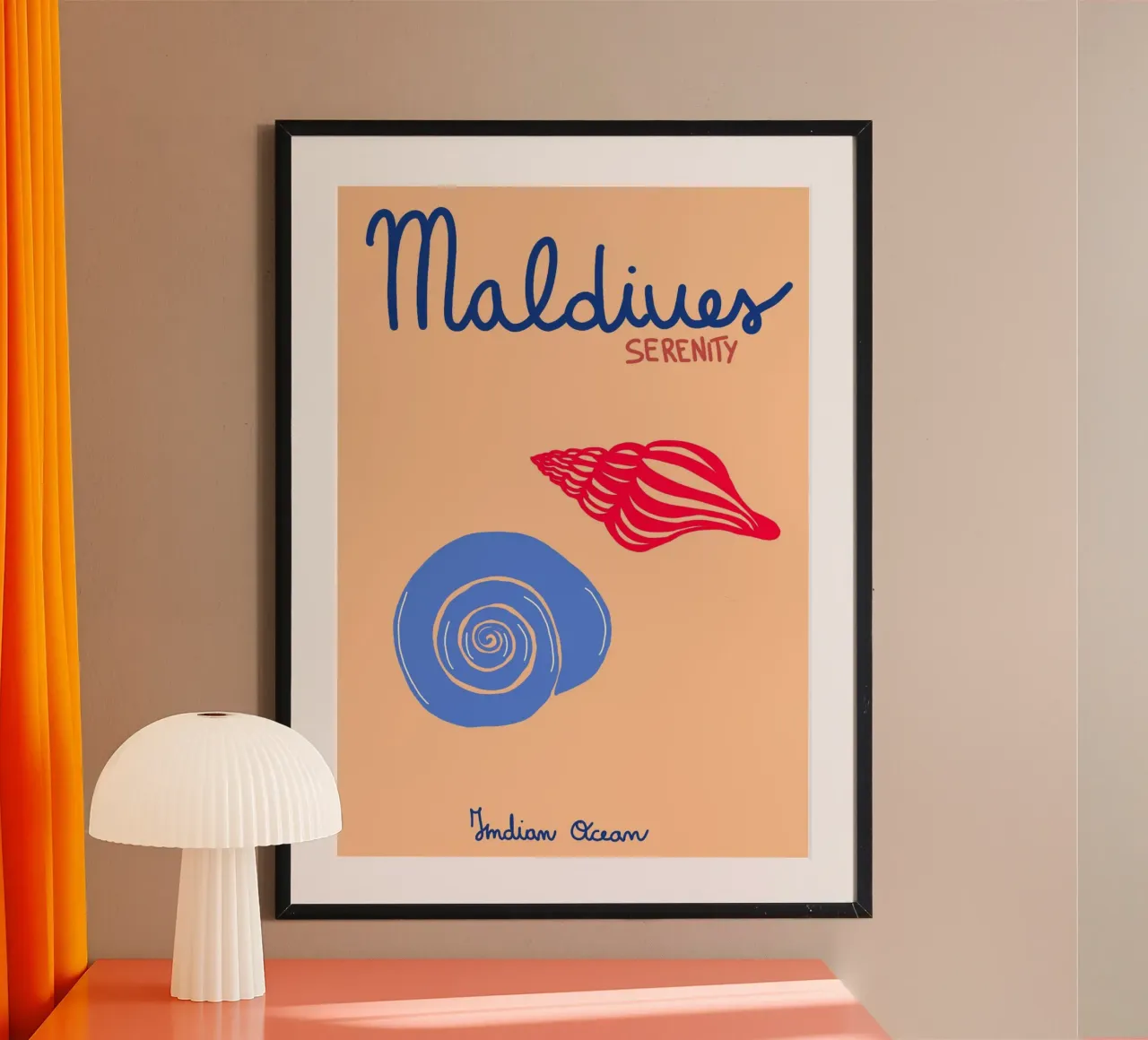 Poster Maldive Serenity, arte tropicale conchiglia poster da dawnthesea