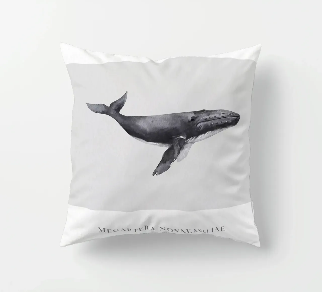 Boho Ocean 1 Humpback Whale cuscino da Boho Print Collection
