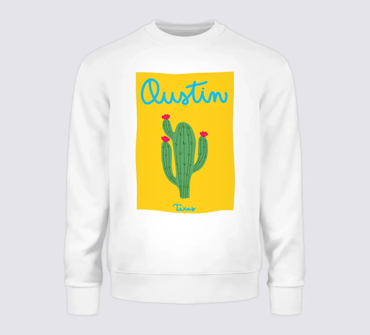 Poster con cactus di Austin Texas, arte Boho del sud-ovest felpa da dawnthesea