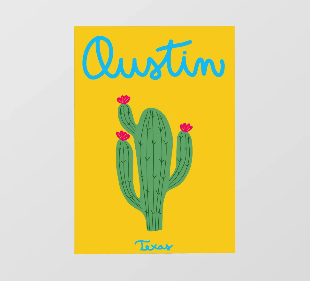 Poster con cactus di Austin Texas, arte Boho del sud-ovest pellicola backlit da dawnthesea